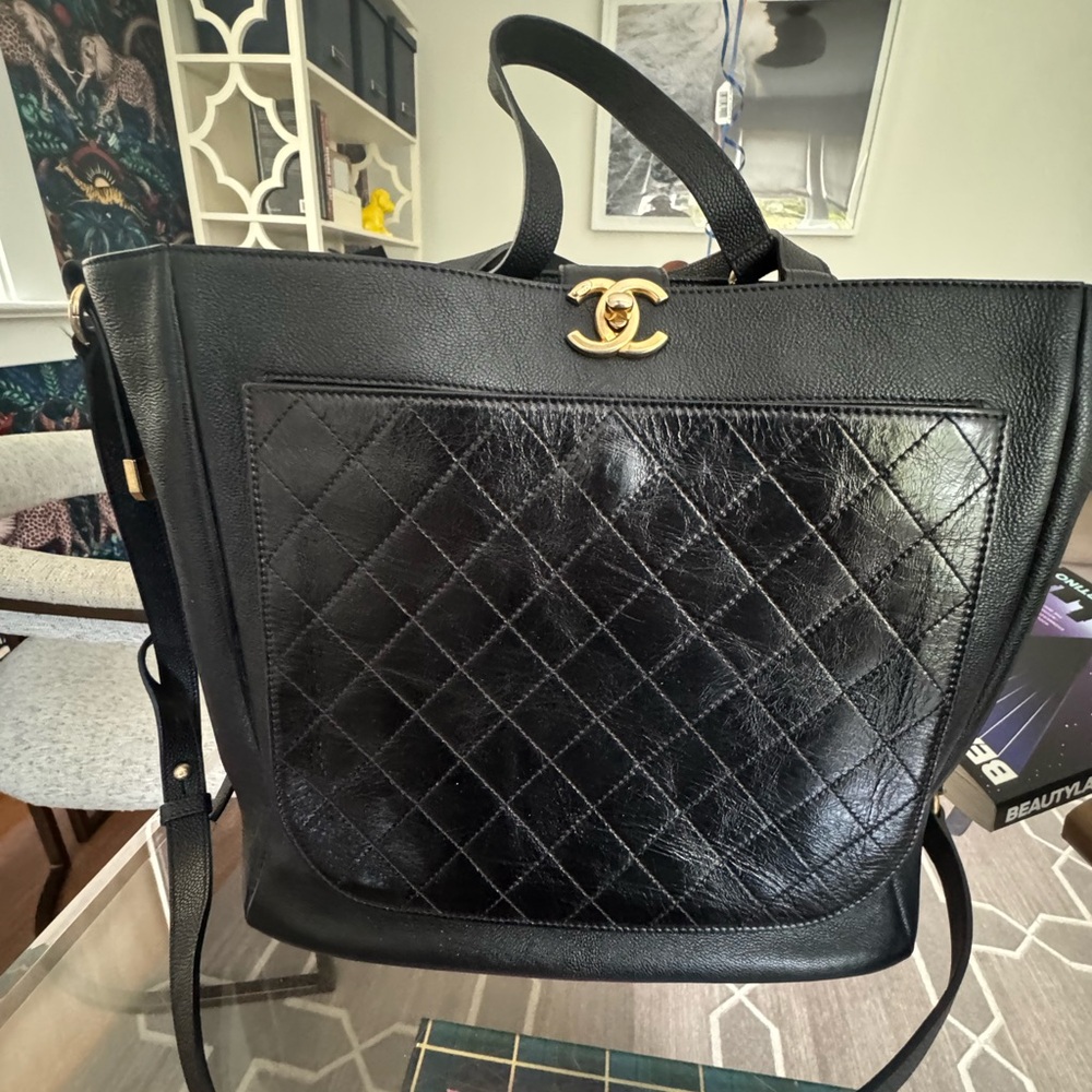Chanel Lambskin and Caviar Tote